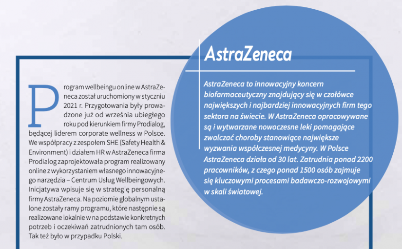 Dobrostan w rękach pracownika. Wellbeing online w AstraZeneca Pharma Poland. Case study.